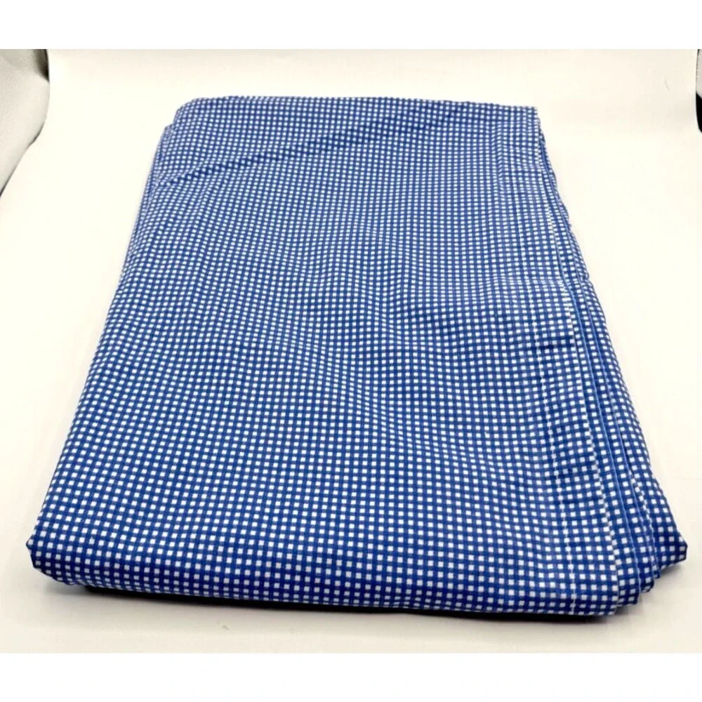 Ralph Lauren Flat Sheet TWIN Blue Gingham Check Plaid `100% Cotton USA